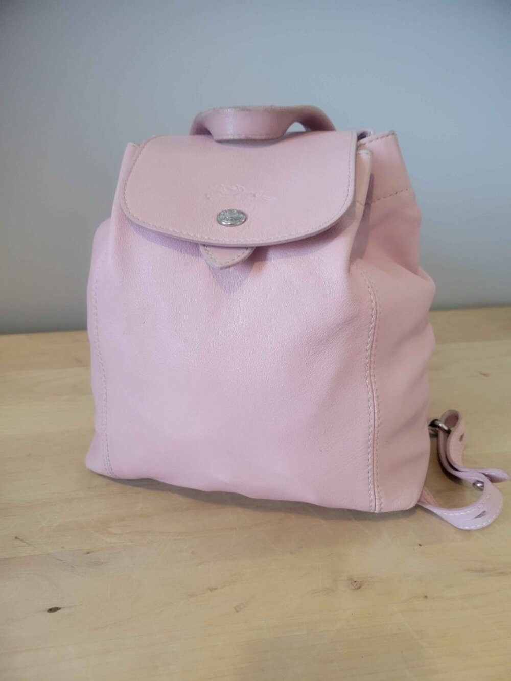 LONGCHAMP leather pink backpack bag